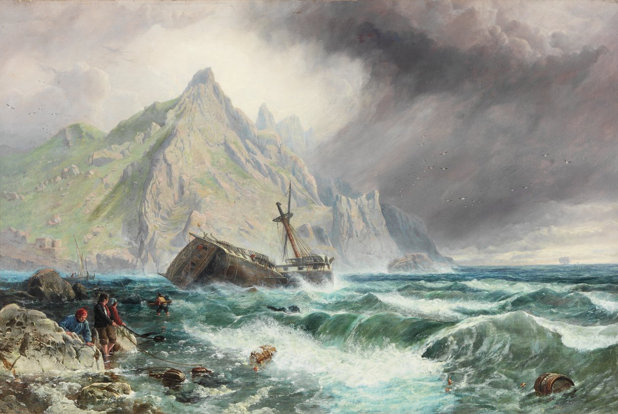 Vrak fregaty na jižním pobřeží Španělska, 1863 od Charles Napier Hemy