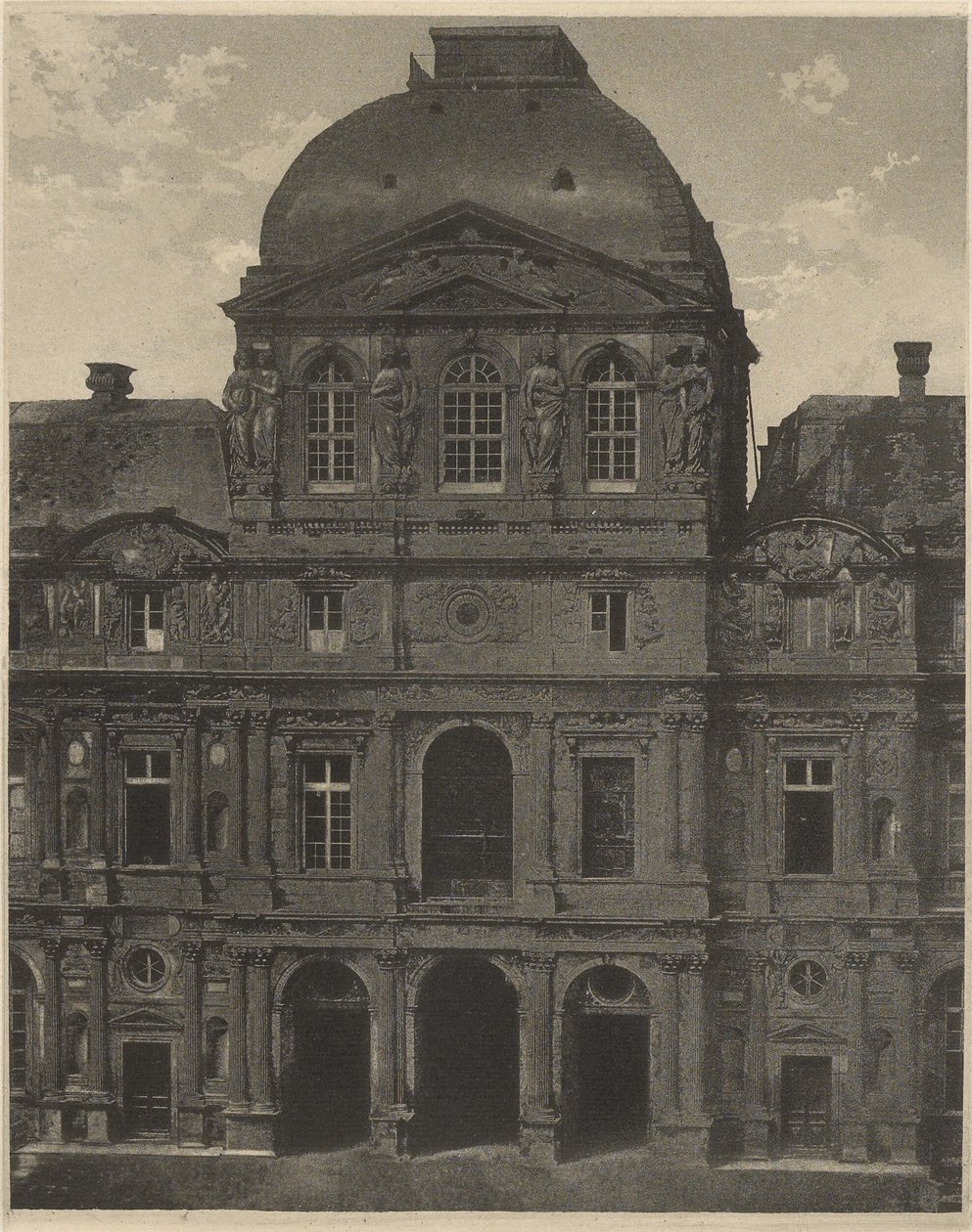 Hodinový pavilon, Louvre, Paříž, Francie od Charles Nègre