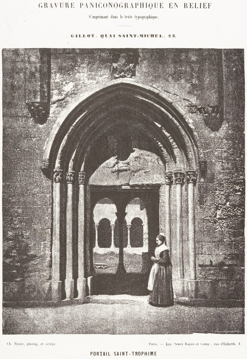 Brána sv. Trophima; Vchod do klášterního nádvoří, Arles, Metropolitní kostel sv. Trophima od Charles Nègre