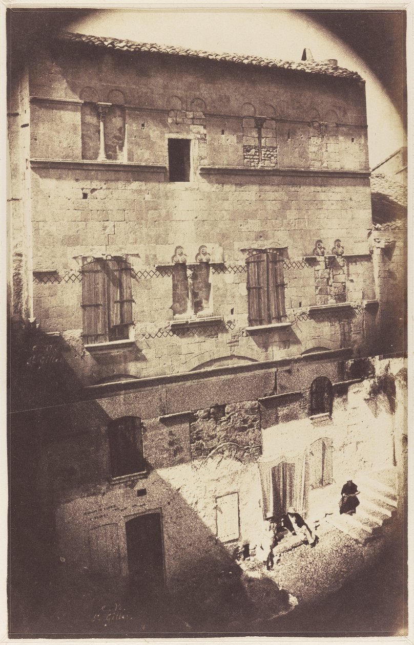 Fasáda románského domu v Saint-Gilles du Gard od Charles Nègre
