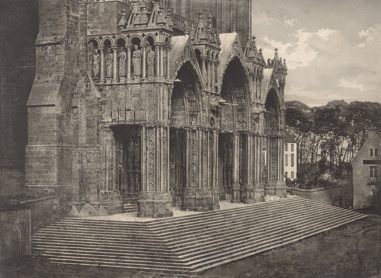 Plate XII Katedrála Chartres, Portico du Midi Plate XII Katedrála Chartres..., 1855. od Charles Nègre