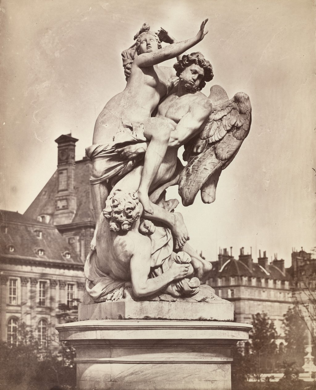 Socha z Tuileries: G. Marsy a A. Flamen: Boreas unášející Orythii, 1859. od Charles Nègre