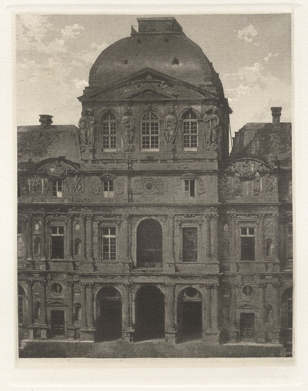Deska VII – Louvre, Hodinový pavilon (Deska VII – Louvre, Hodinový pavilon) od Charles Nègre, André Jammes
