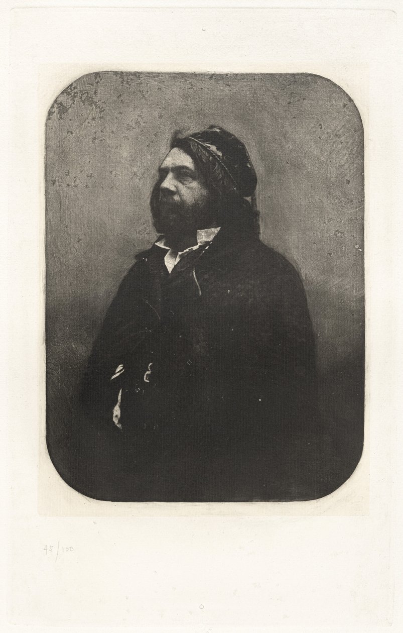 Talíř VIII – Portrét Théophila Gautiera, po Nadarovi (Plate VIII – Portrét Théophila Gautiera, Nadar) od Charles Nègre, Nadar, André Jammes