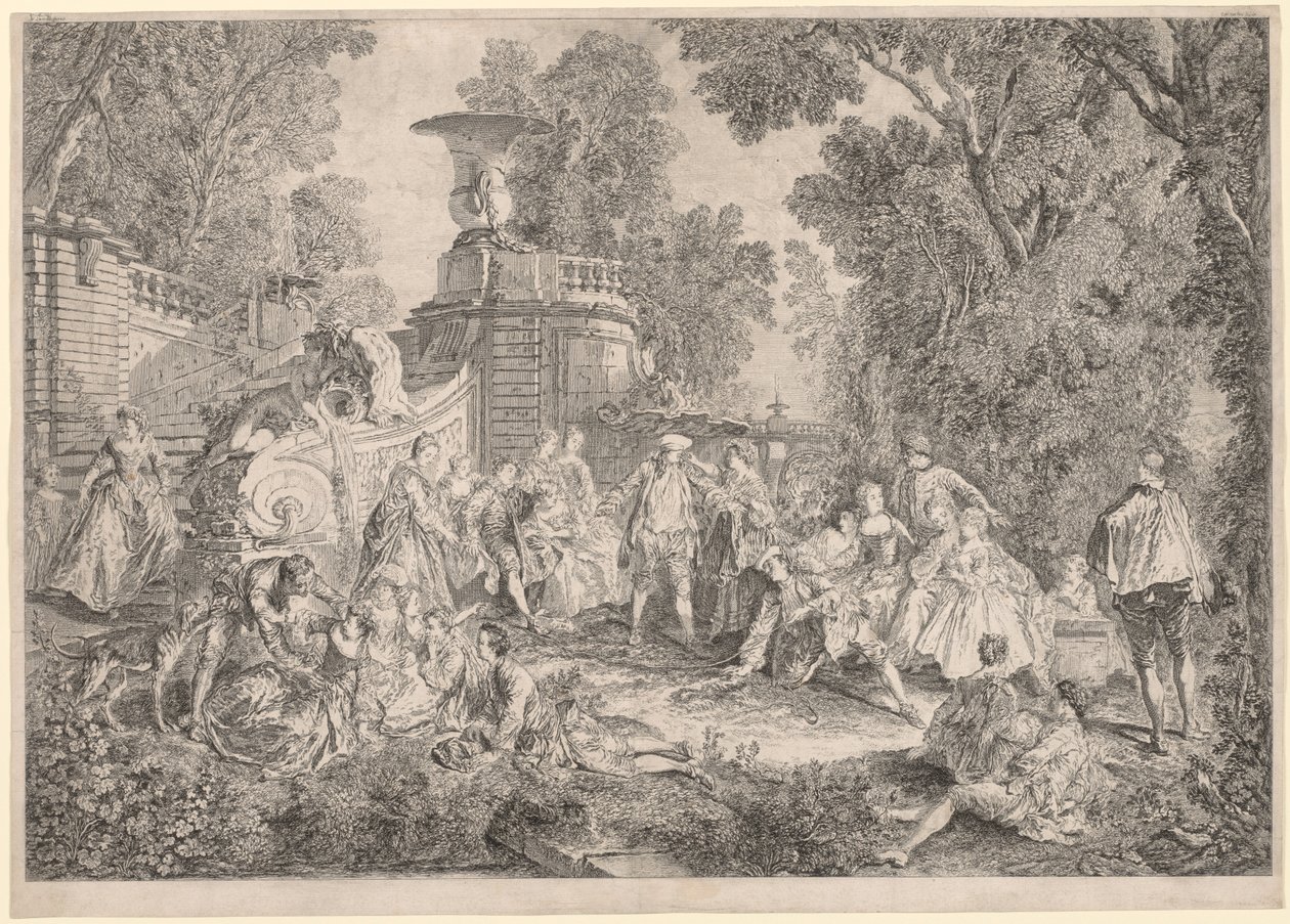 The Game of Blind Mans Bluff, 1739. od Charles Nicolas Cochin