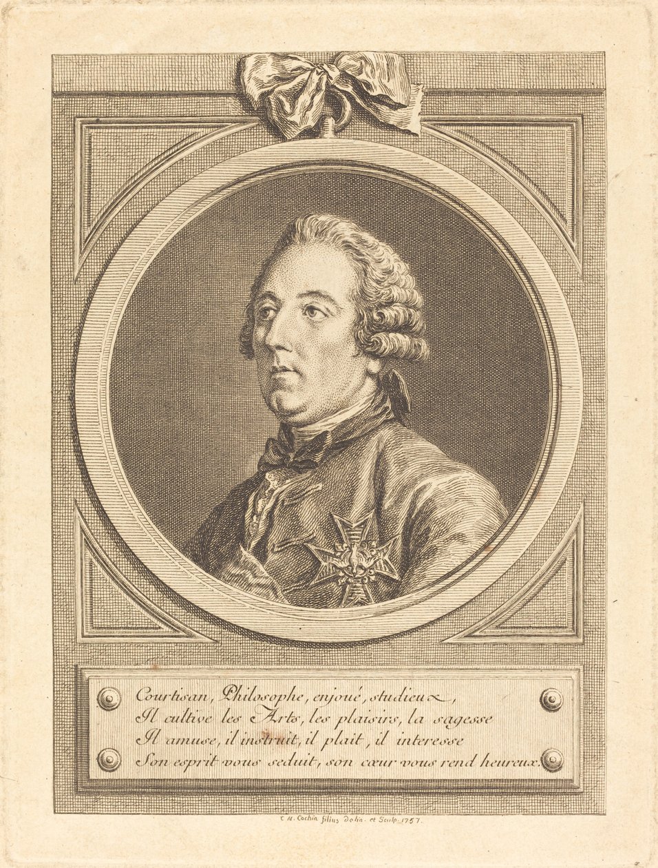 Louis Cesar z La Baume-le-Blanc od Charles Nicolas Cochin II