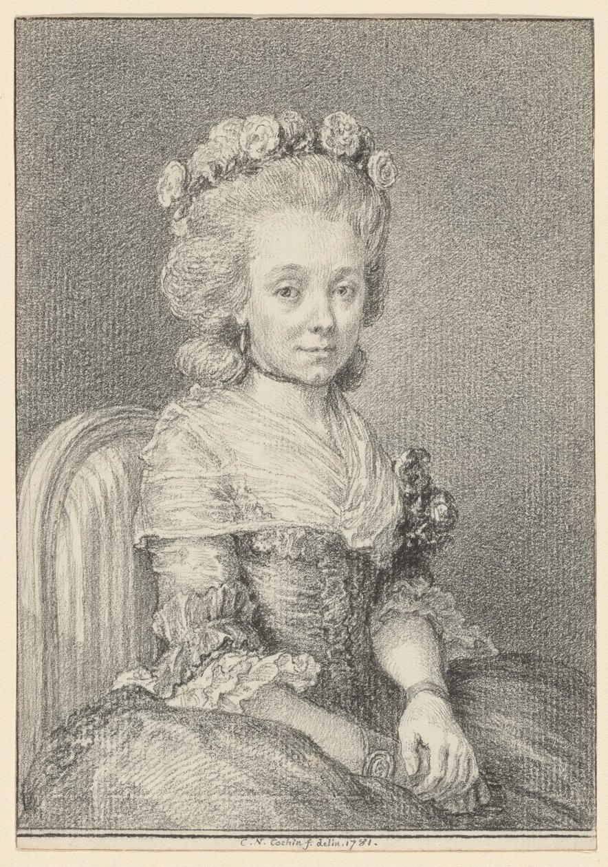 Mademoiselle Grogniard, paní ze Saint-Just od Charles Nicolas Cochin II