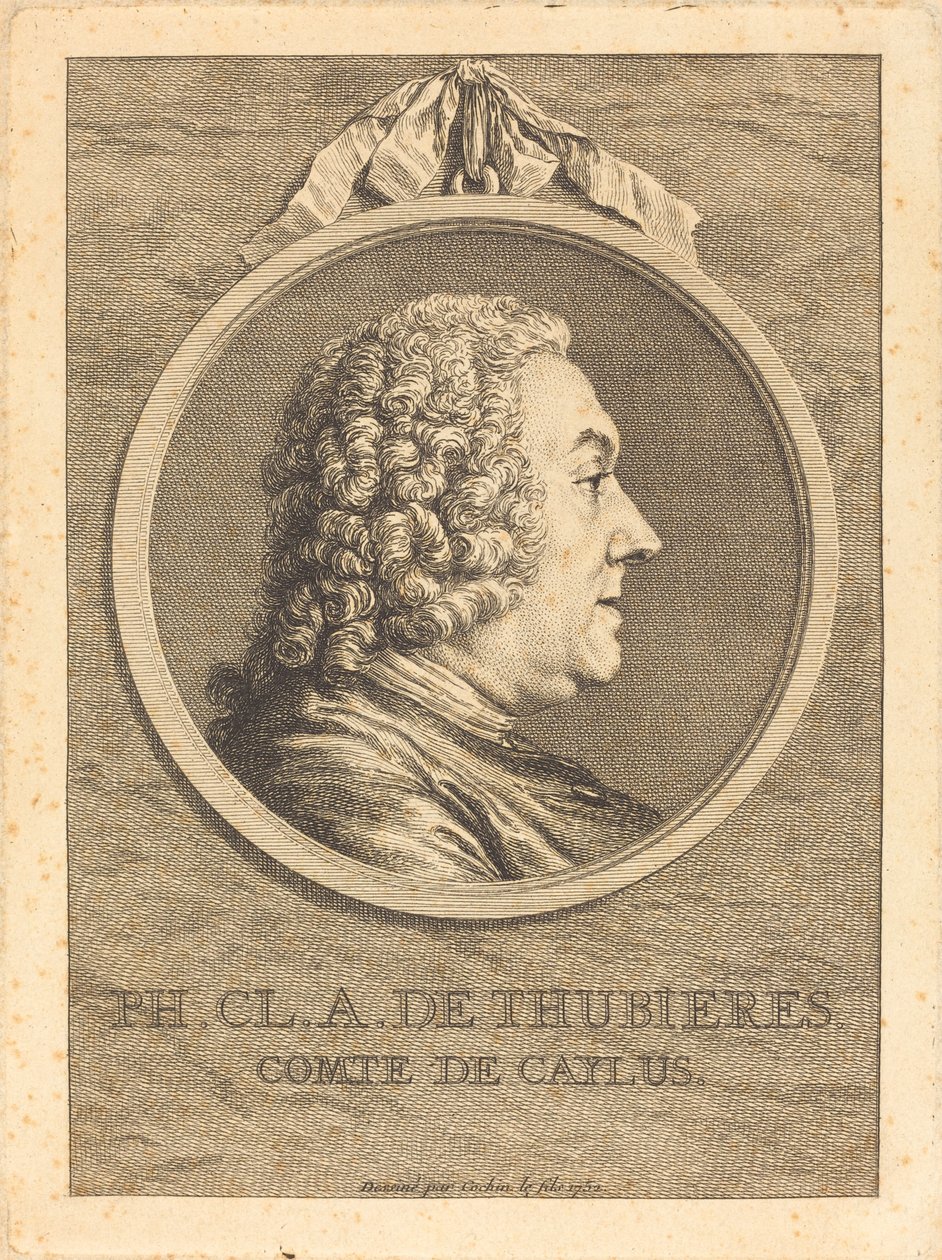 Ph.Cl.A. z Thubieres, hrabě z Caylus od Charles Nicolas Cochin II