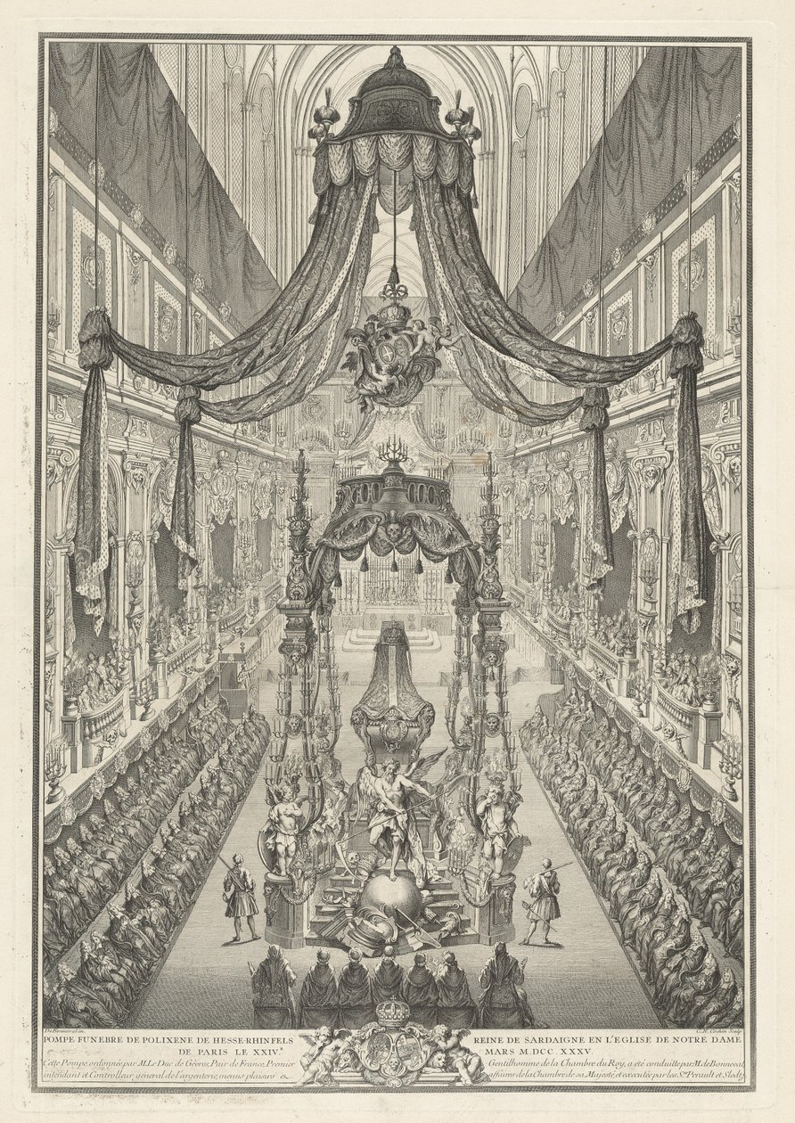 Pohřebáci Polyxeny Hesensko-Rheinfels od Charles Nicolas Cochin I