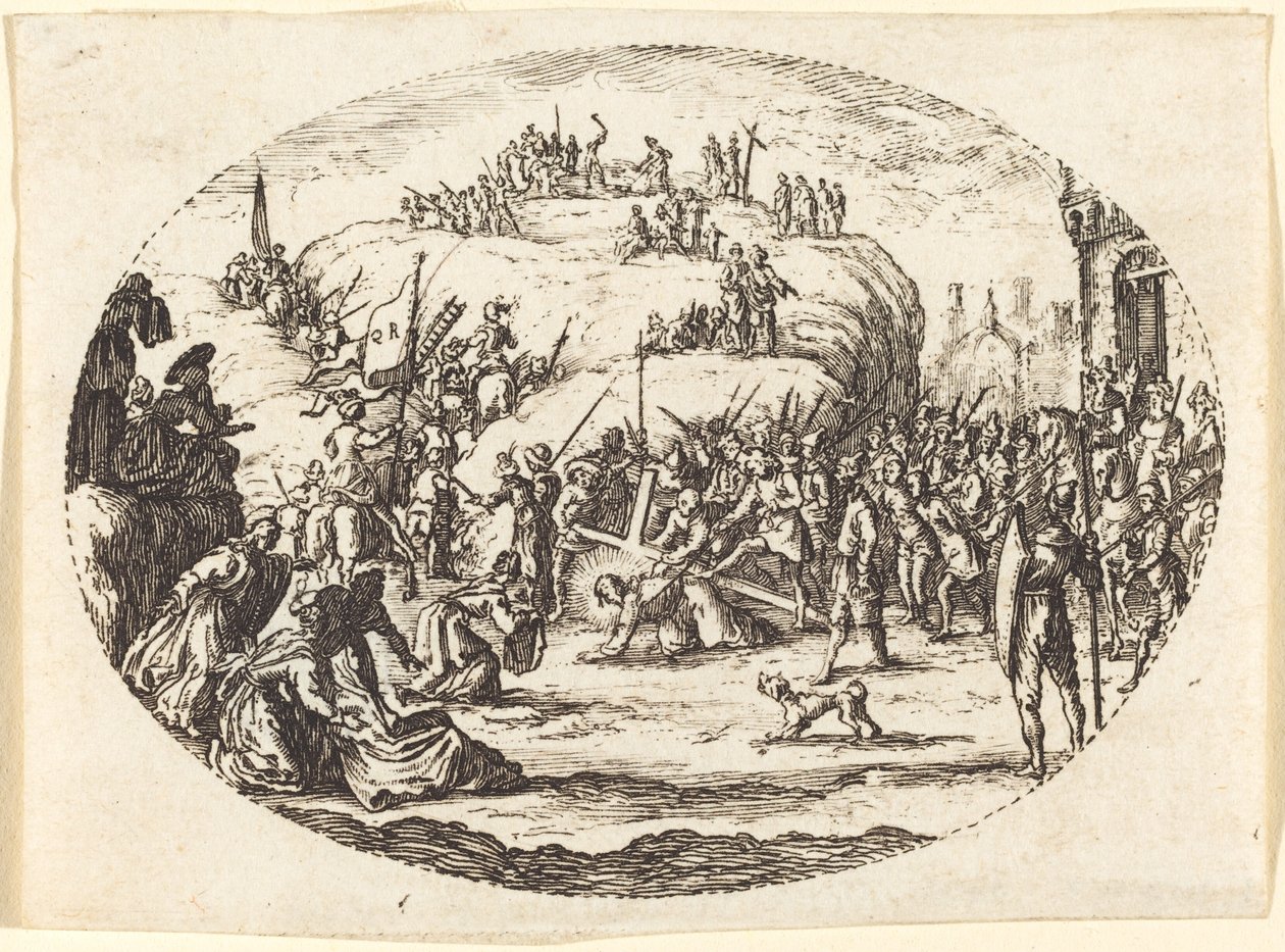 Malé nesení kříže od Charles Nicolas Cochin I after Jacques Callot