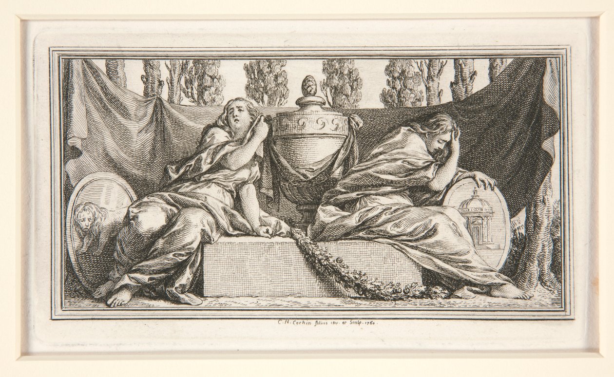 Pohřební viněta pro paní de France, vévodkyni z Parmy od Charles Nicolas Cochin the younger