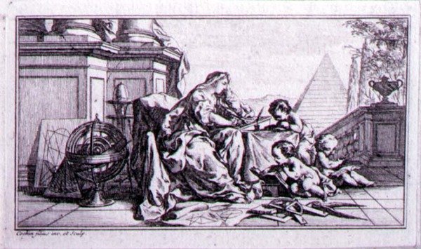 Aritmetika, důkazová ilustrace k dílu Denise Diderota (1713-84) (lept) od Charles Nicolas II Cochin