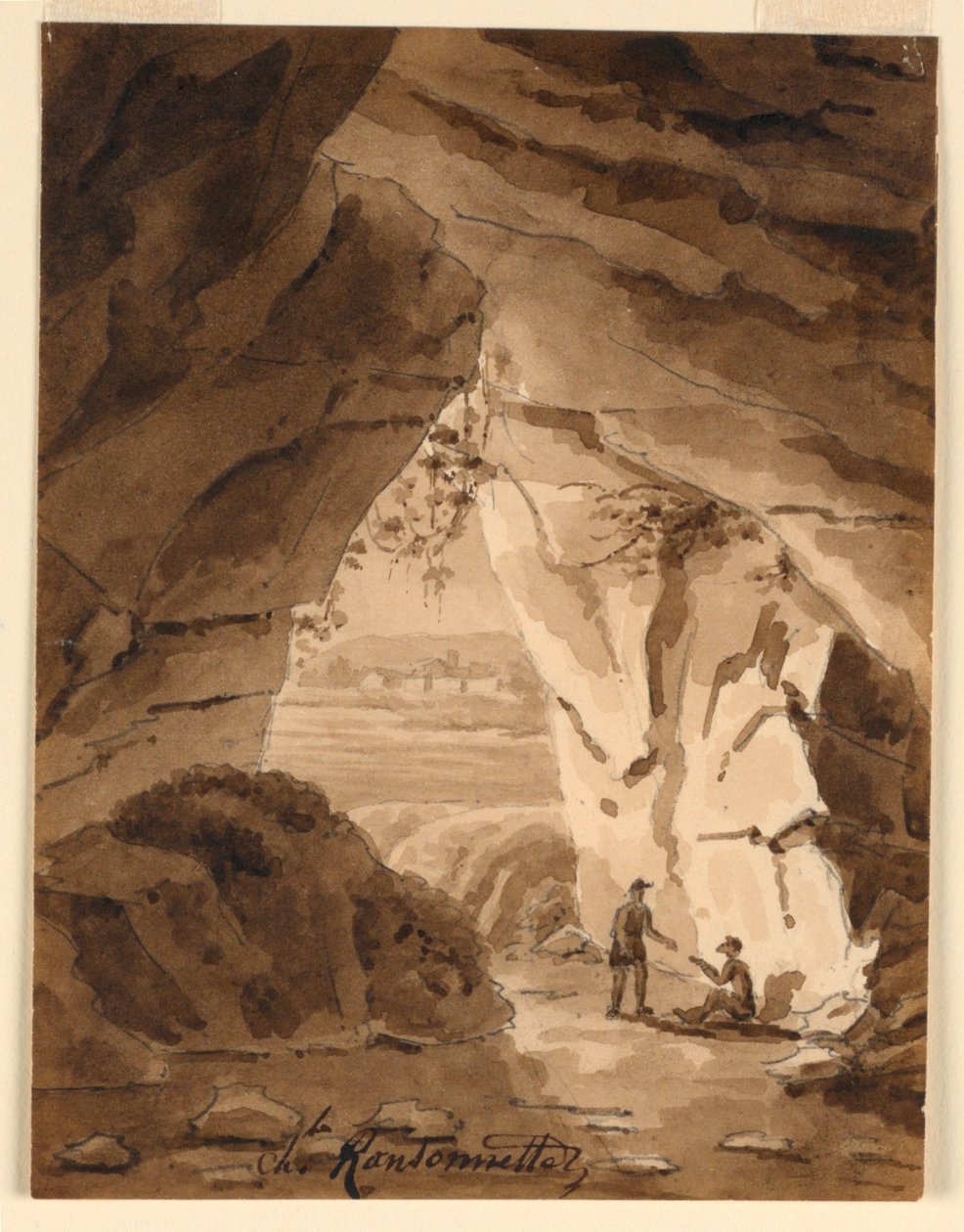V jeskyni od Charles Nicolas Ransonnette