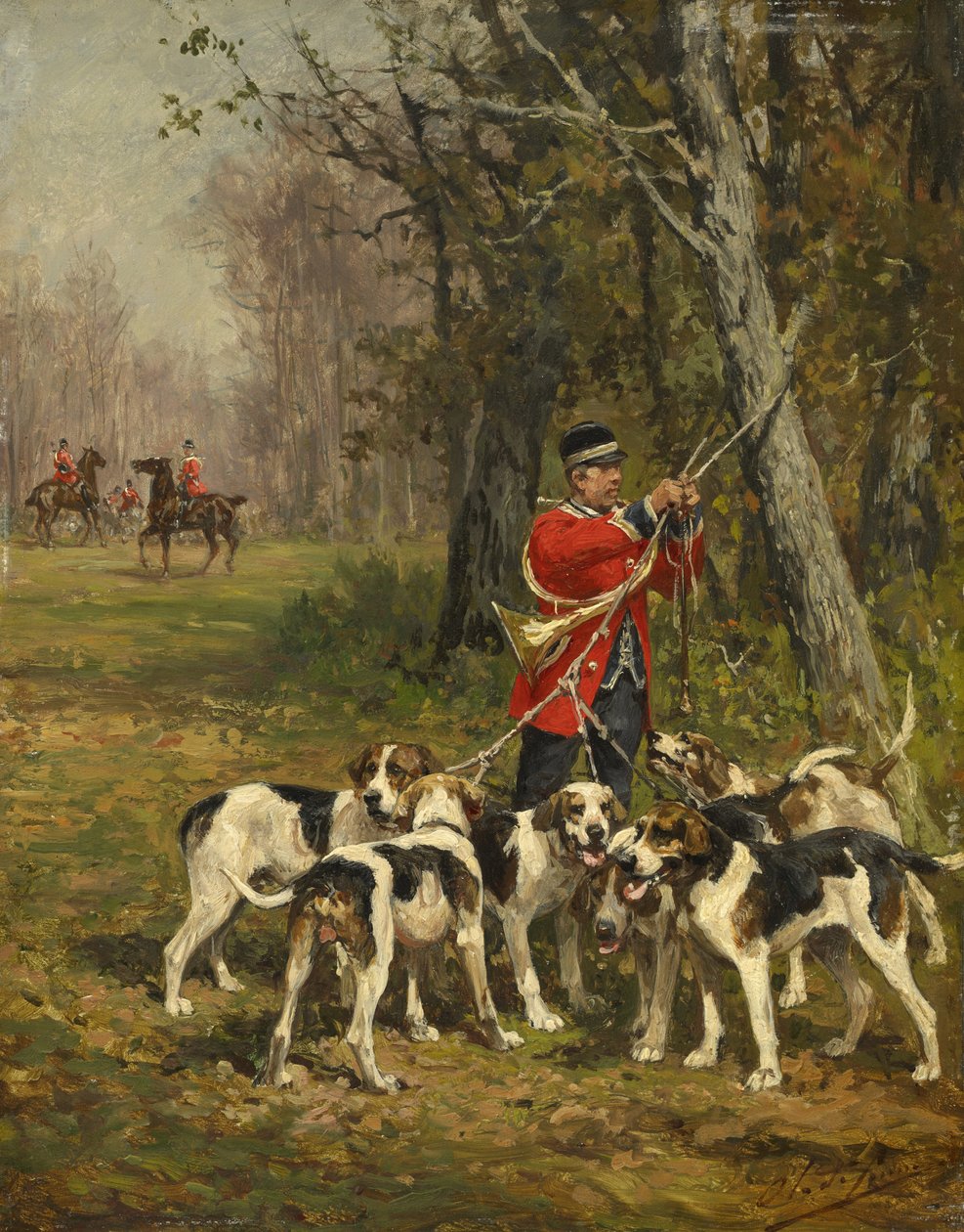 Lovecké psy, kolem 1850-97 od Charles Oliver de Penne