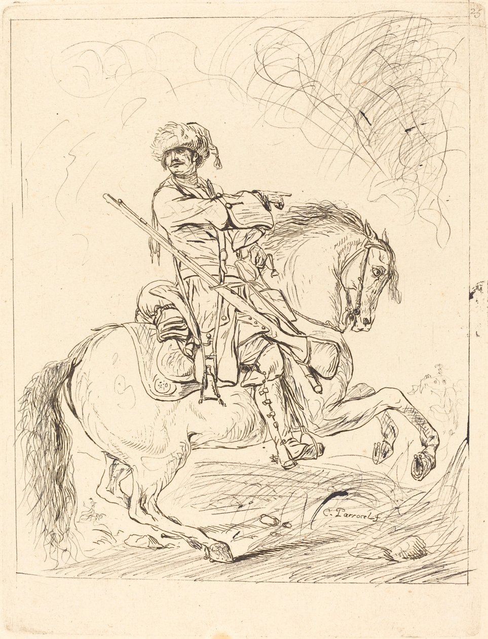 Dragoun na koni od Charles Parrocel