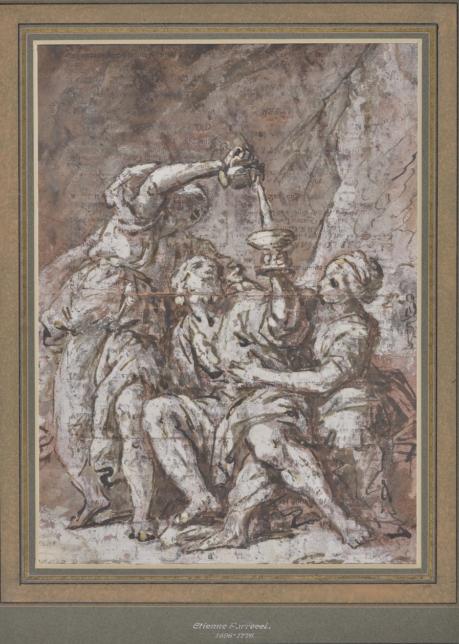 Loth a jeho dcery (kresba) od Charles Parrocel