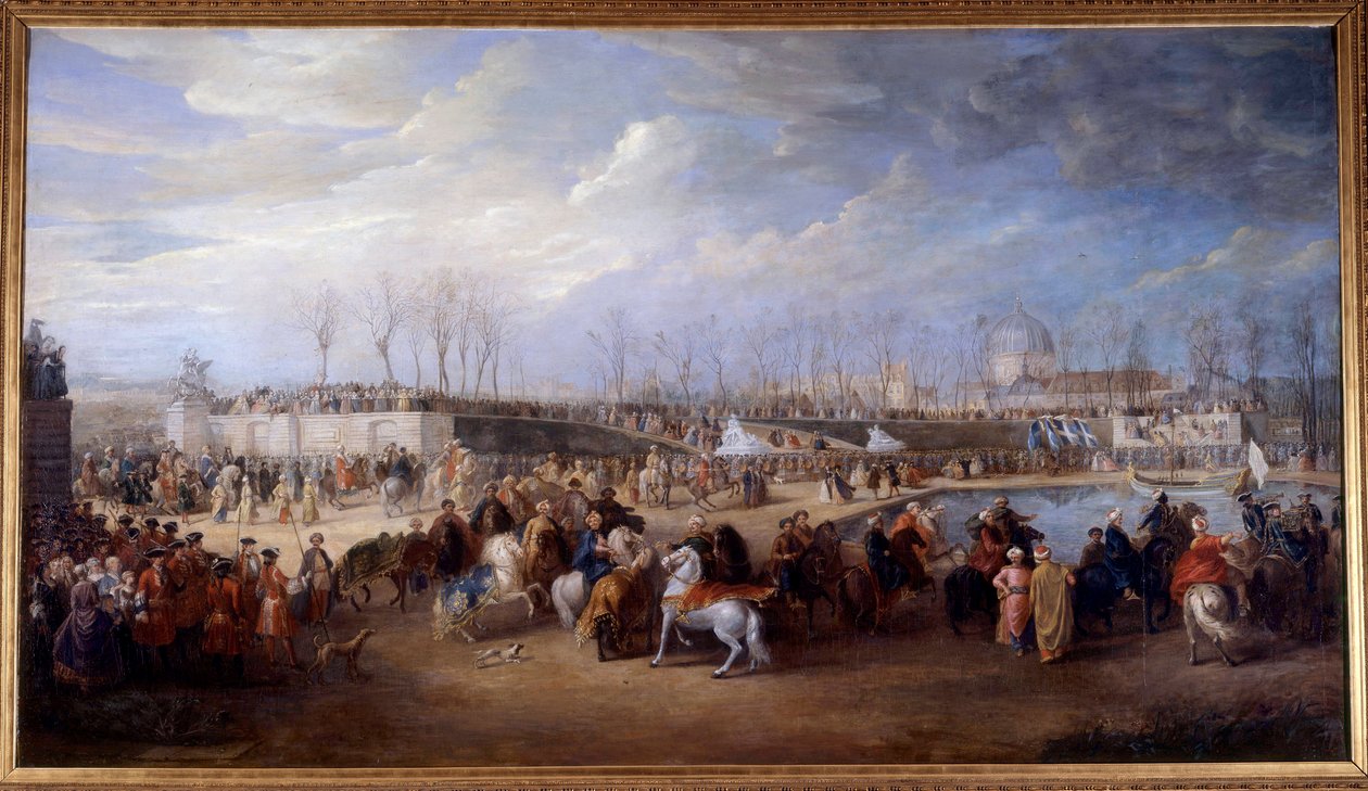 Přijetí Mehemeta Effendiho tureckého velvyslance u velkého sultána Achmeta králem Ludvíkem XV. dne 21. března 1721 v Tuileries Peinture de Charles Parrocel od Charles Parrocel