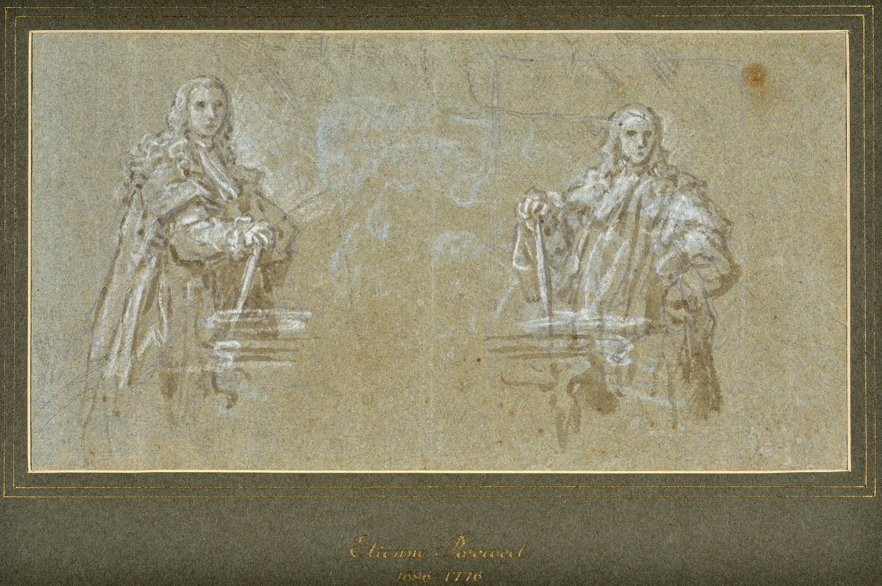 dvě studie urozených mužů (kresba) od Charles Parrocel
