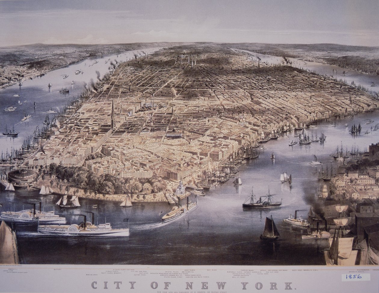 City of New York, vytiskl a vydal N. Currier od Charles Parsons