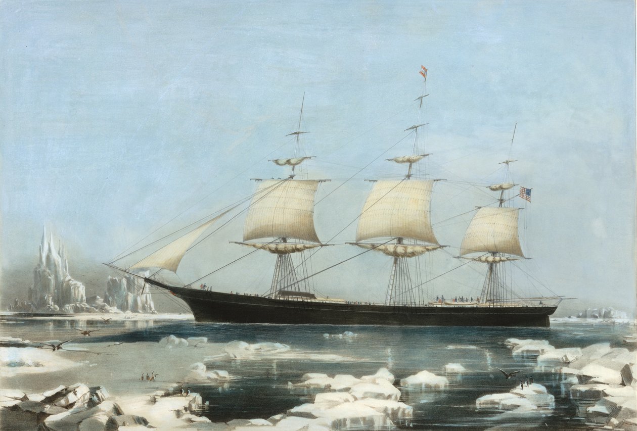 Clipper Ship Red Jacket - V ledu u mysu Horn, na její cestě z Austrálie do Li..., 1855 od Charles Parsons