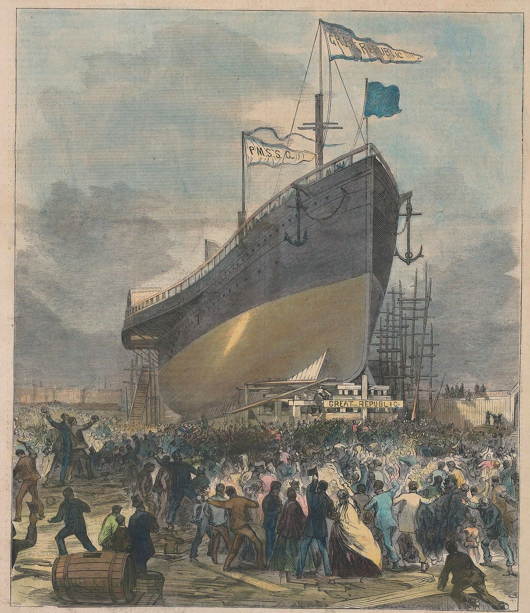 Spuštění mořského parníku Velká republika, hospoda. 24. listopadu 1866. od Charles Parsons
