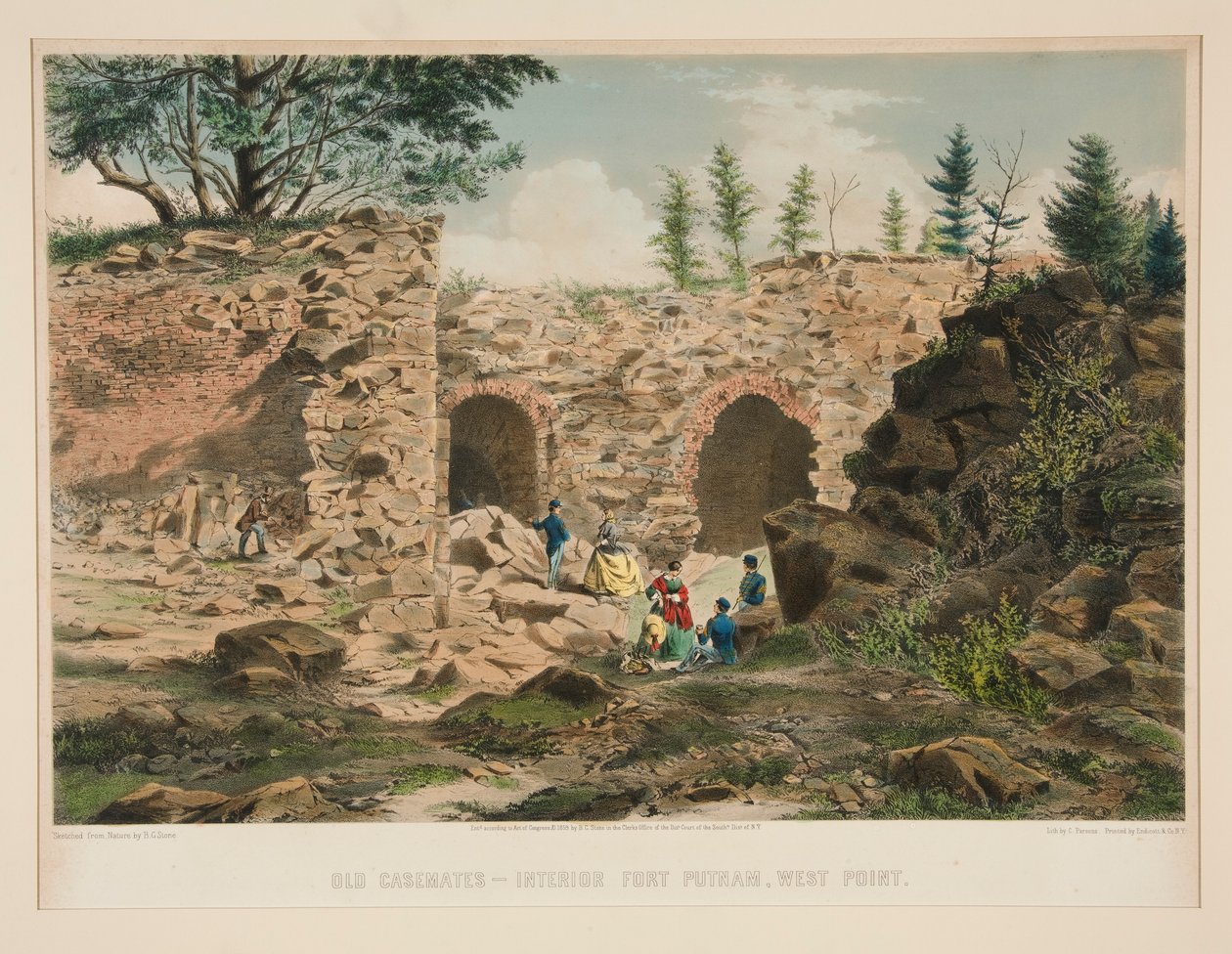 Staré kasematy - interiér Fort Putnam, West Point od Charles Parsons