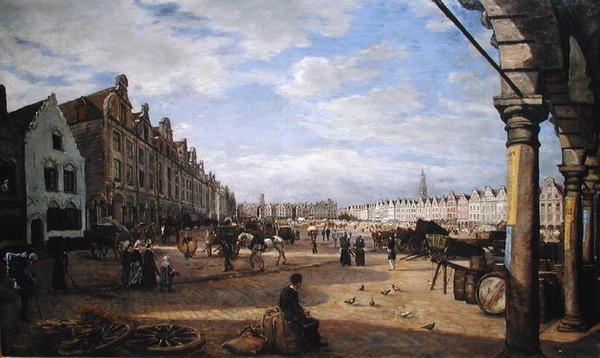 Grande Place dArras na Market Day, 1878 od Charles Paul Etienne Desavary