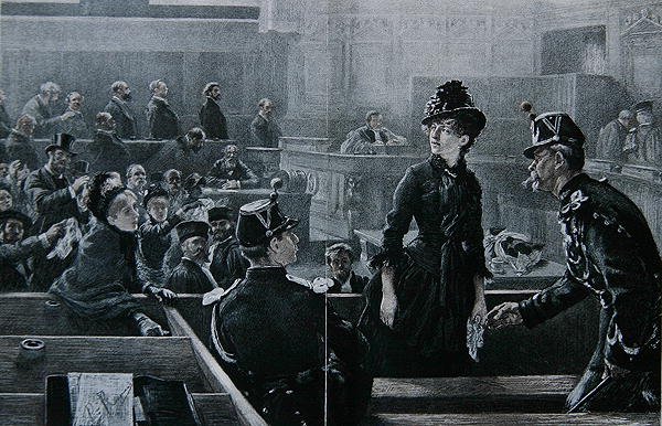 Po vynesení rozsudku, rytina Micheleta, z "Le Monde Judiciaire" v "Paris Illustre". od Charles Paul Renouard