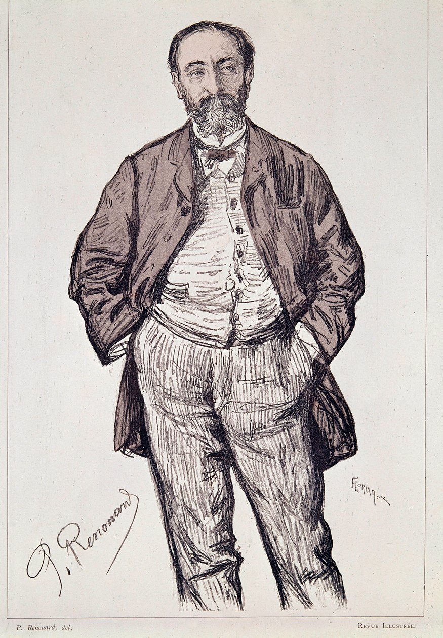 Portrét Camilla Saint, Saense, francouzského skladatele, 20. století (rytina) od Charles Paul Renouard