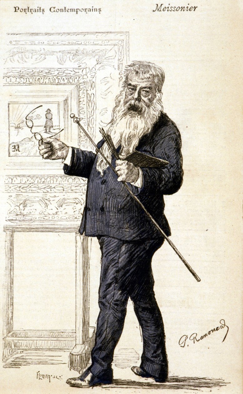 Portrét Meissoniera. Rytina z konce 19. století. od Charles Paul Renouard