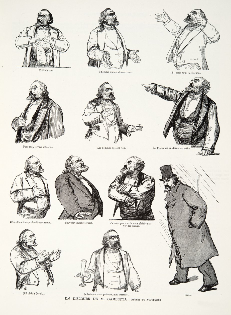 A Speech by M. Gambetta: Gesta and Attitudes, from History of the Third Republic, Vol. I, Politické dějiny, nakl. 1933 od Charles Paul Renouard