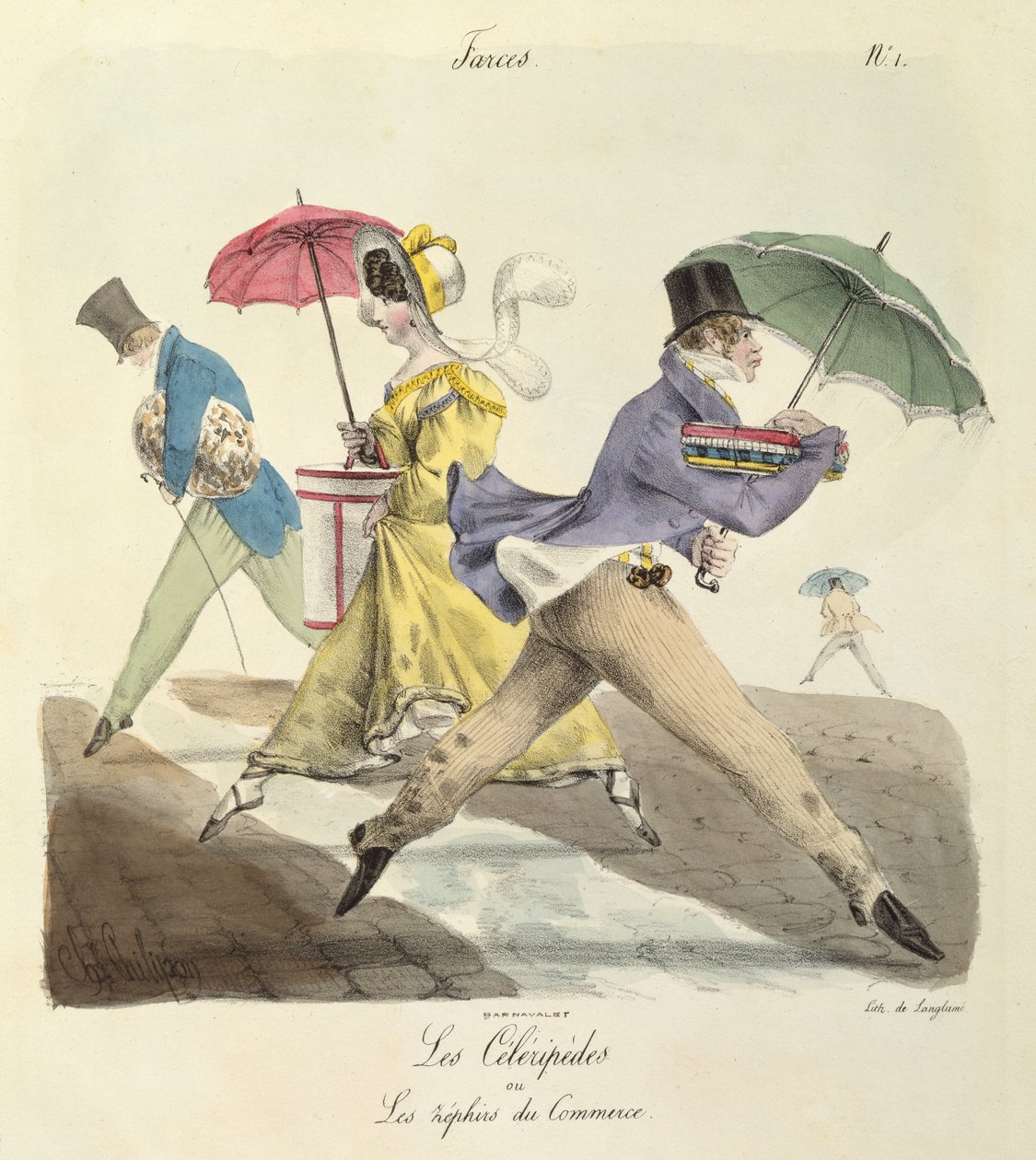 Celeripedes nebo The Zephyrs of Commerce od Charles Philipon