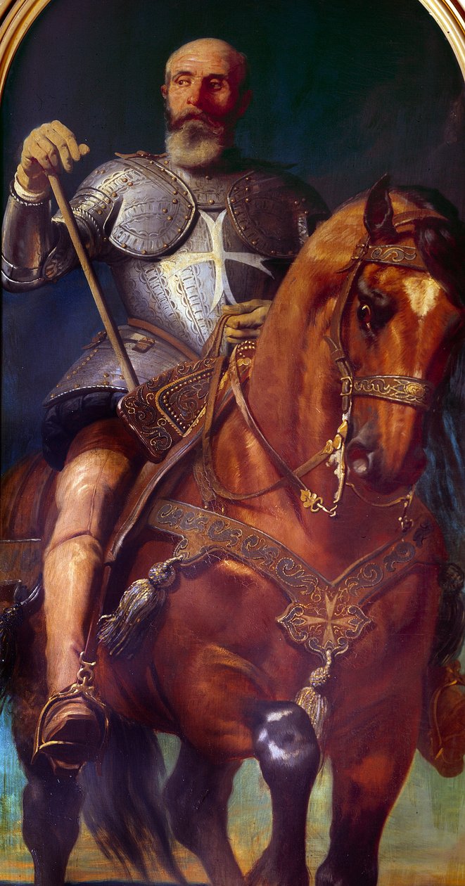 Velmistr Jan z Valletty (1496-1568) (olej na plátně) od Charles-Philippe Lariviere