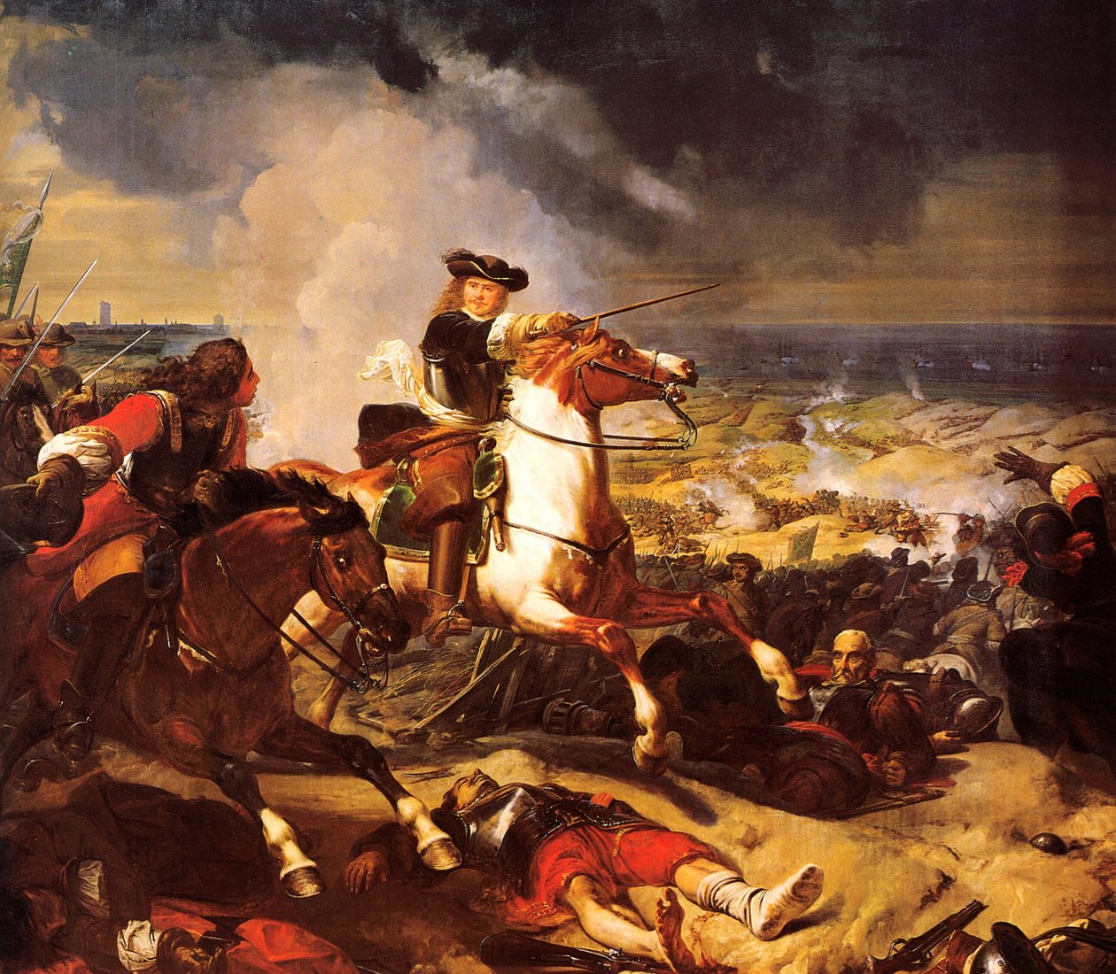 Bitva u dun při obléhání Dunkerque, 14. června 1658 od Charles Philippe Lariviere