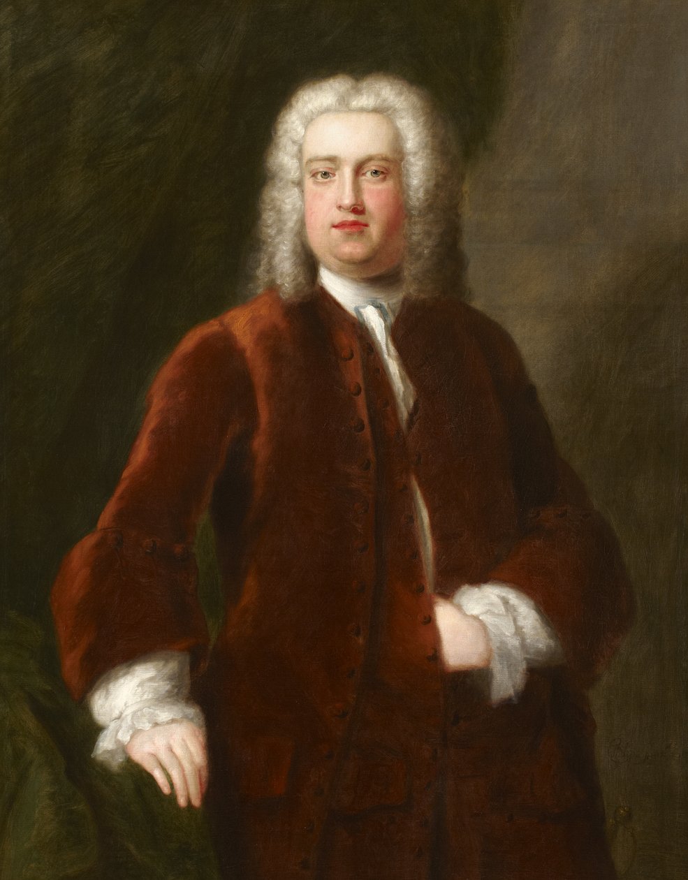 Portrét neidentifikovaného gentlemana z 18. století prezentovaný jako portrét Georga Friderica Händela, 1737 od Charles Philips