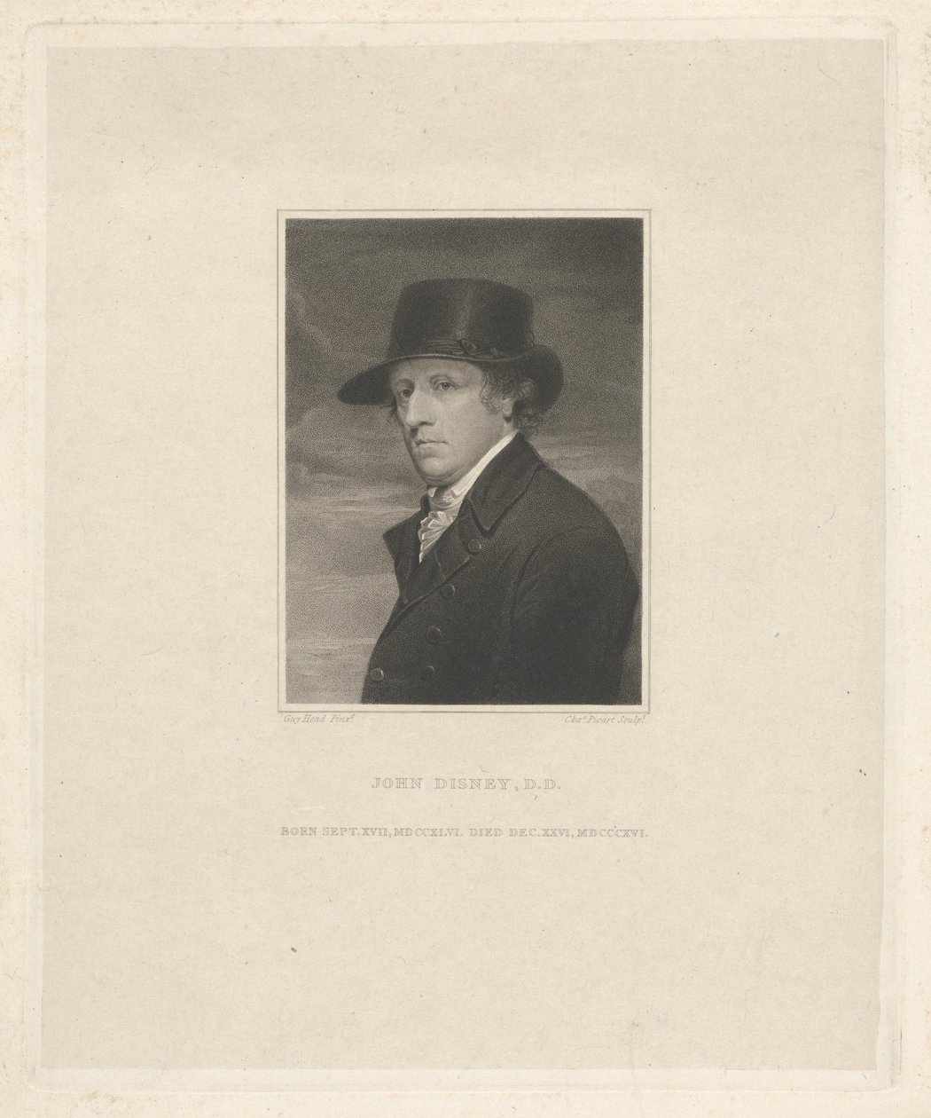 John Disney D.D., narozen 17. září 1746, zemřel 26. prosince 1816 od Charles Picart