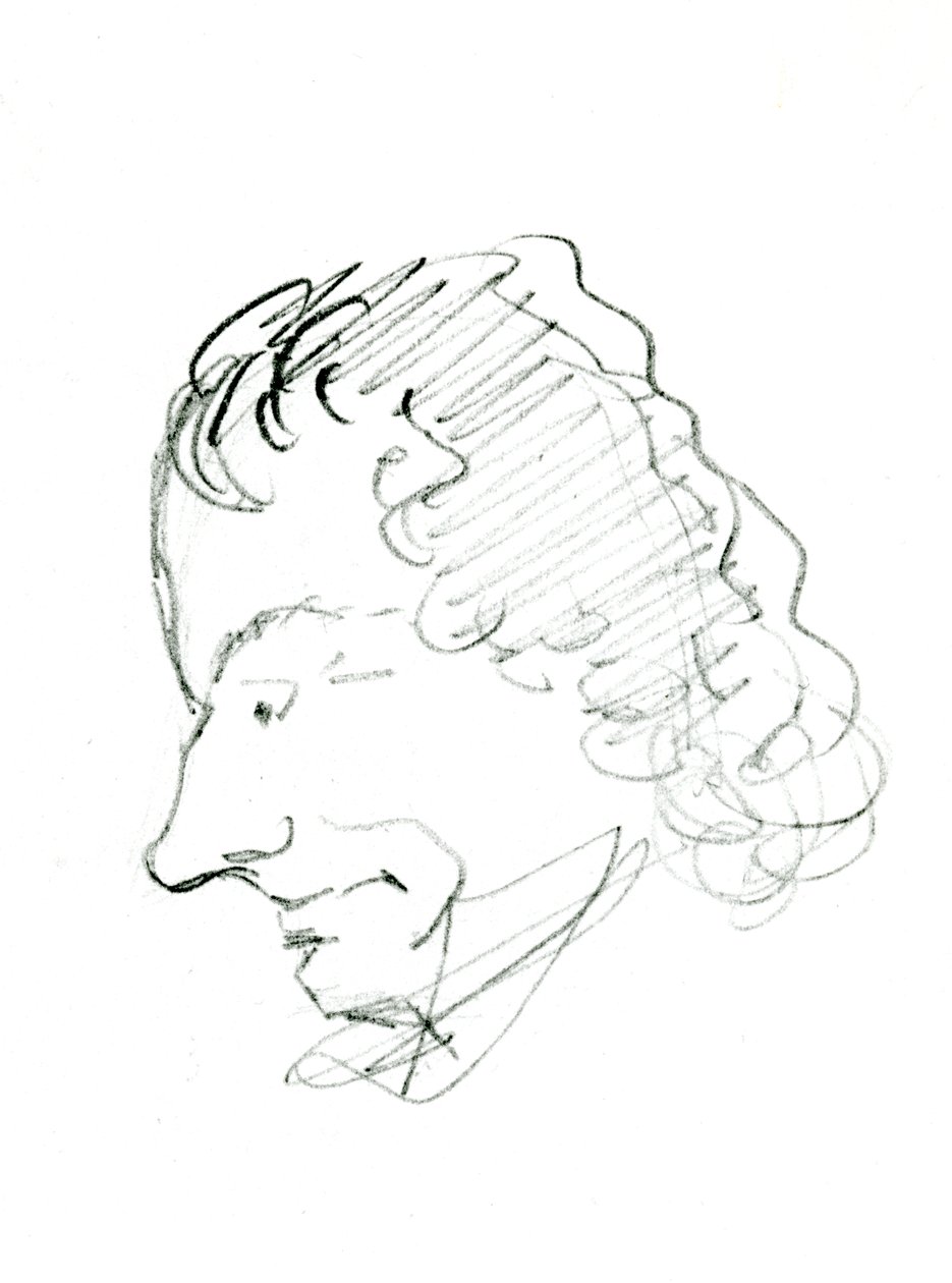 Autoportrét, c. 1843 (tužka na papíře) (čb foto) od Charles Pierre Baudelaire