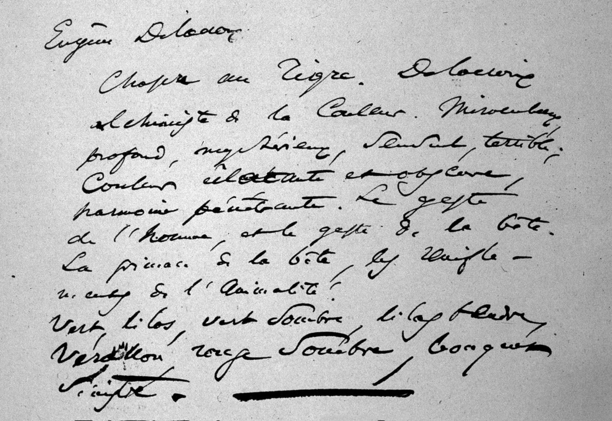 Text básníka Charlese Baudelaira (1821-1867) o malíři Eugene Delacroix vydaný v roce 1846 od Charles Pierre Baudelaire