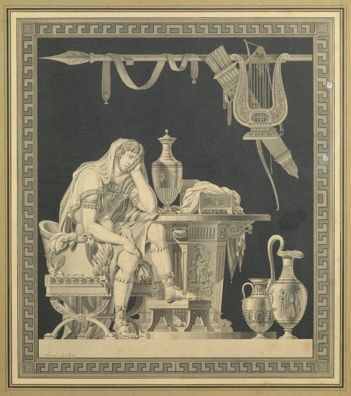 Achilles truchlí nad smrtí Patrokla od Charles Pierre Joseph Normand
