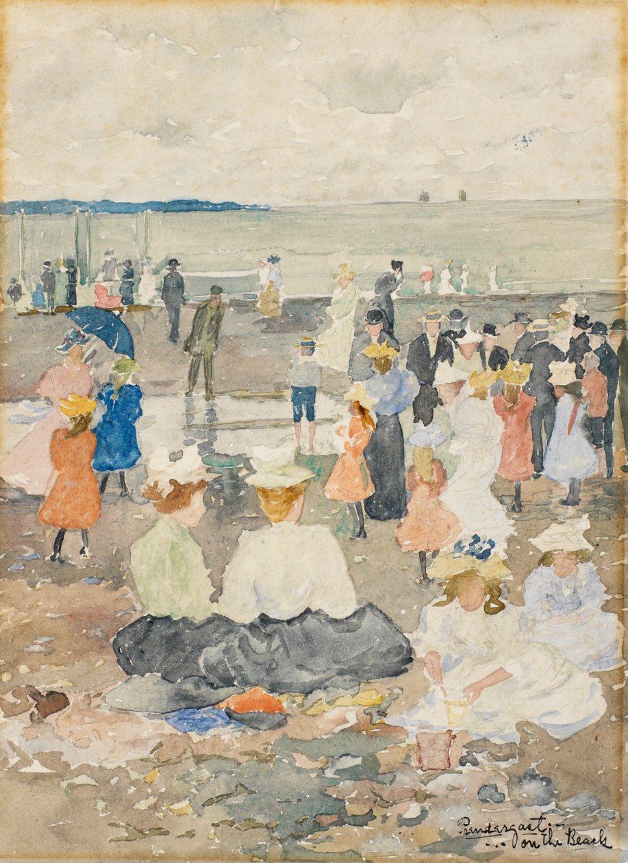 Na pláži od Charles Prendergast