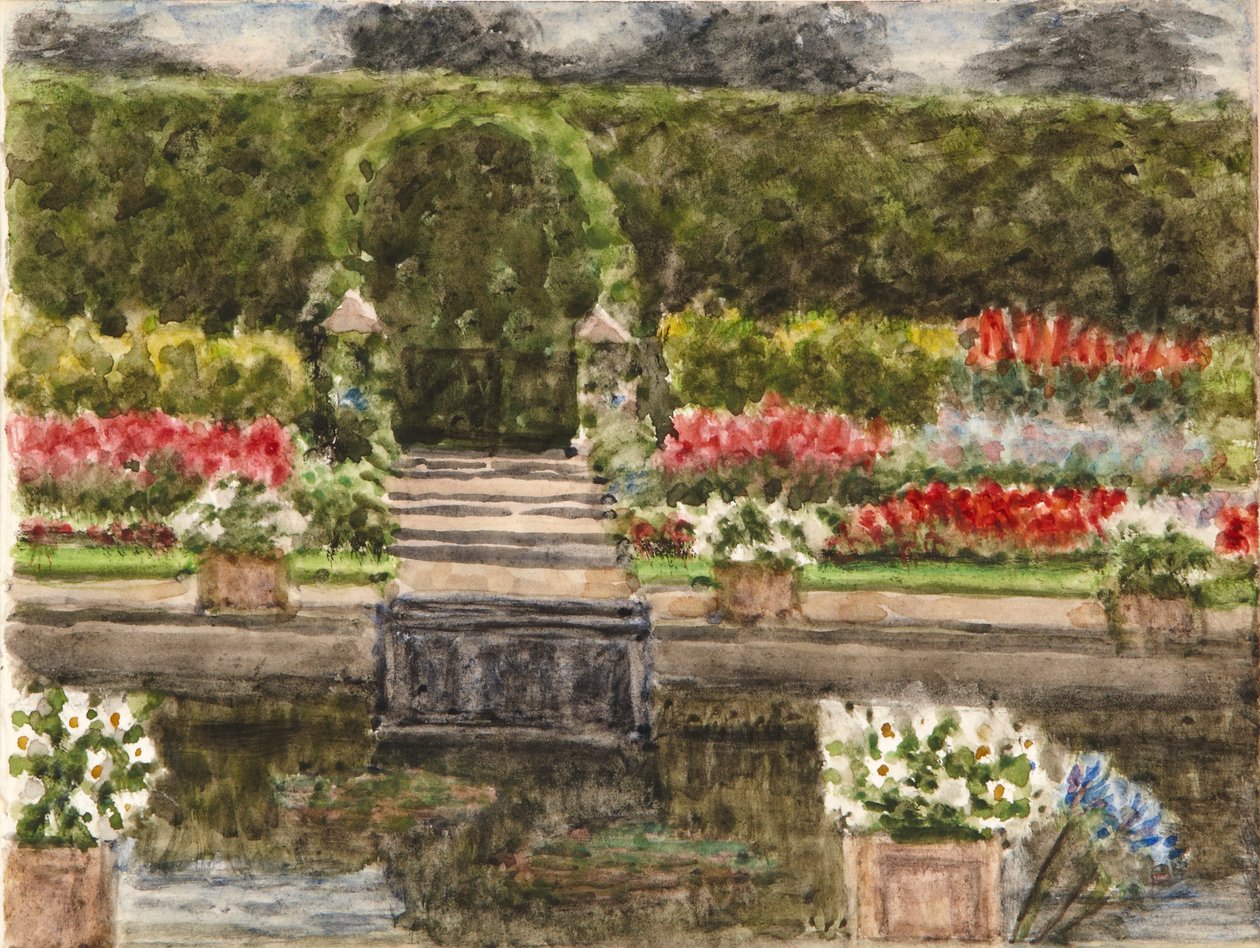 The Sunken Garden (akvarel na papíře) od Charles Randal