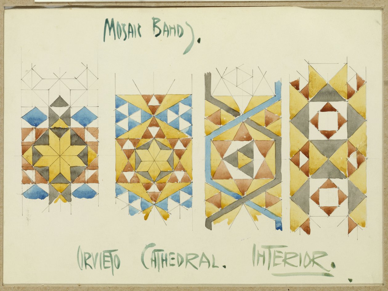 List studií mozaikových pásů, katedrála Orvieto, 1891 od Charles Rennie Mackintosh