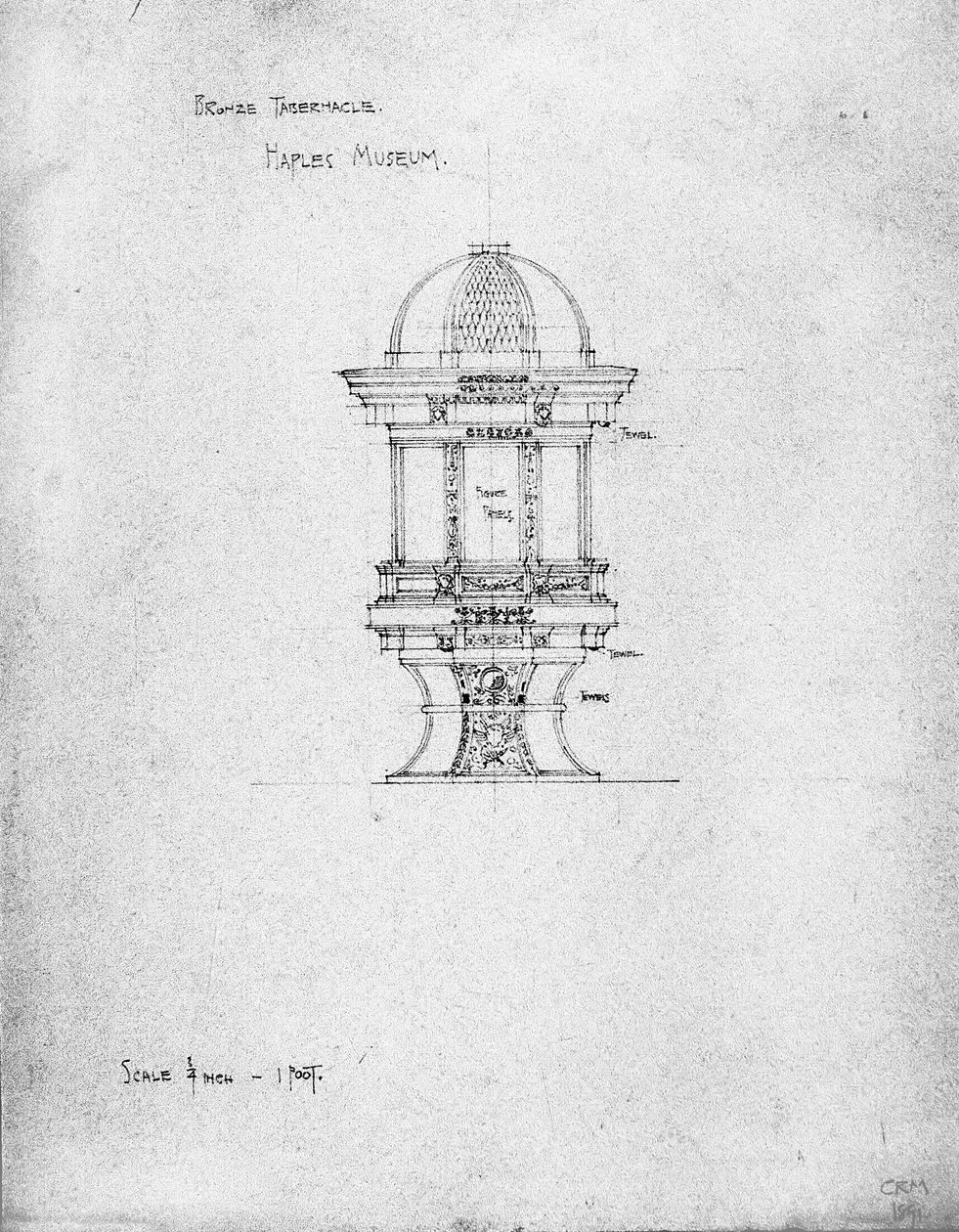 Bronzový svatostánek, Neapolské muzeum od Charles Rennie Mackintosh