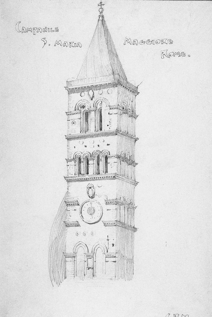 Campanile, S. Maria Maggiore, Řím, 1891 od Charles Rennie Mackintosh