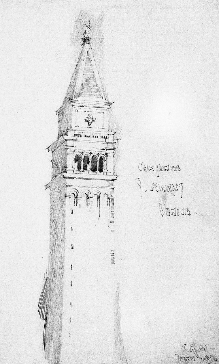 Campanile, S. Marks, Benátky, 1891 od Charles Rennie Mackintosh