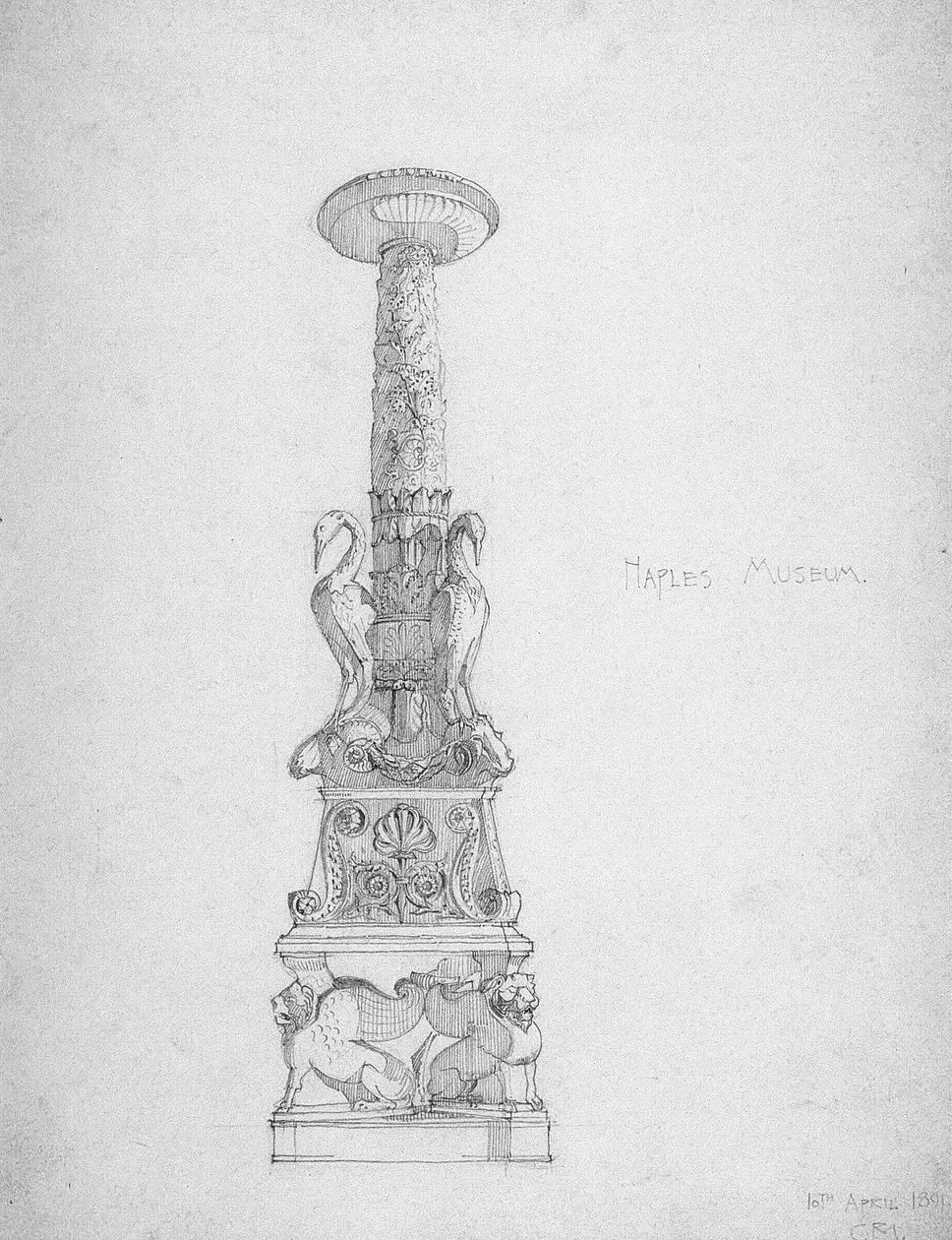 Svícen (?), Neapolské muzeum, 1891 od Charles Rennie Mackintosh