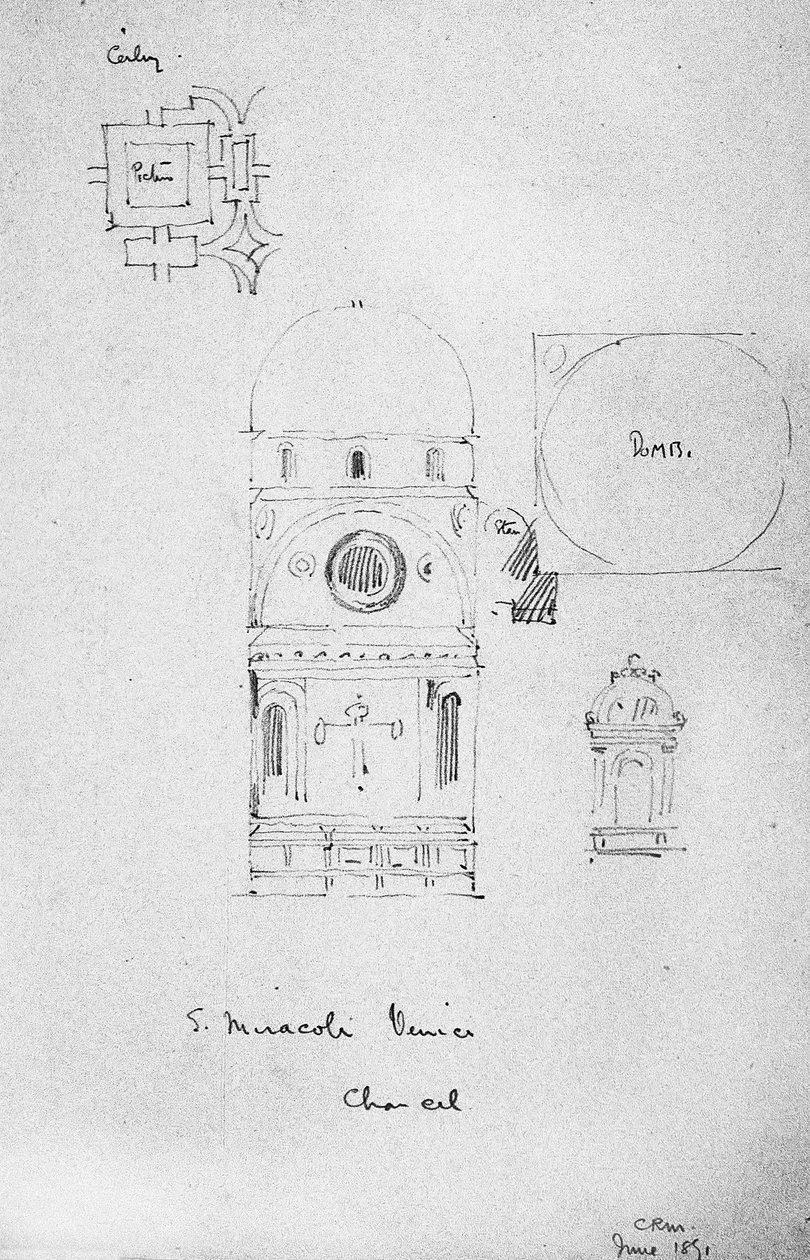 Kancléř S. Miracoli, Benátky, 1891 od Charles Rennie Mackintosh