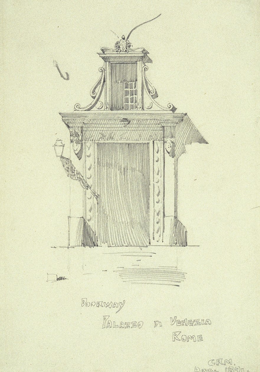 Dveře, Palazzo di Venezia, Řím od Charles Rennie Mackintosh