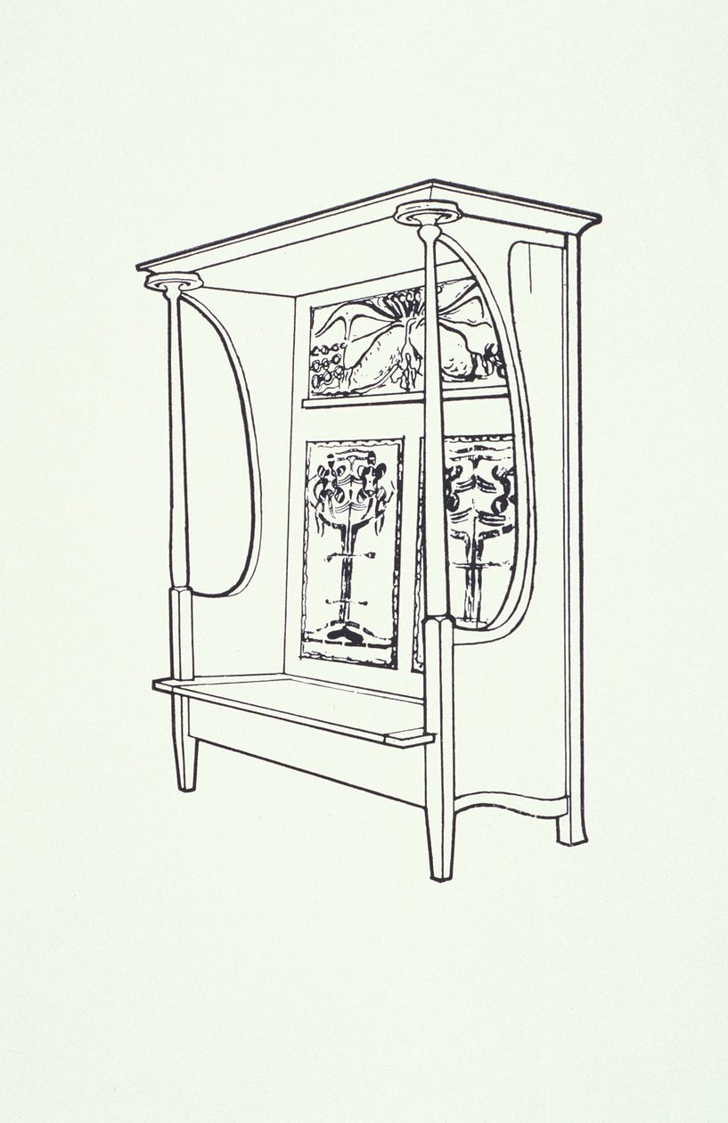 Perokresba nábytku (skříň), cca 1910 (tuš na papíře) od Charles Rennie Mackintosh