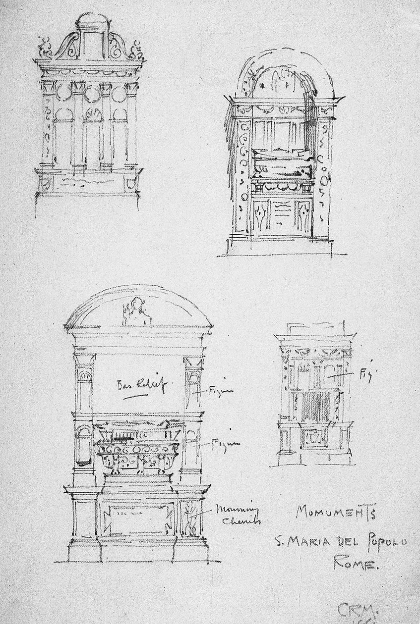 Památky, S. Maria del Popolo, Řím, 1891 od Charles Rennie Mackintosh